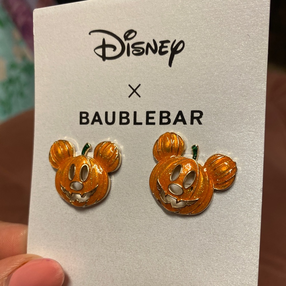 BaubleBar Mickey Pumpkin Earrings